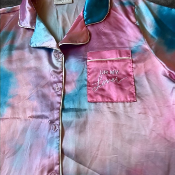 Taylor Swift UR MY LOVER Pink Tie Dye Two Piece Pajama Set Size Small - Picture 10 of 12
